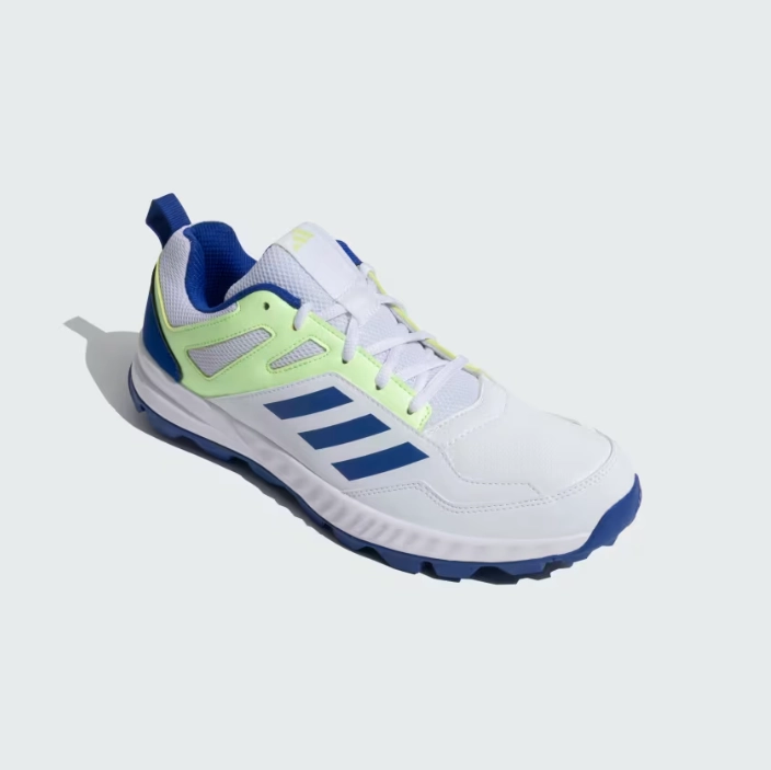 Adidas Cri Rise V2 M Cloud White / Semi Lucid Blue / Green Spark Cricket Shoes Adidas Wedge Shoes