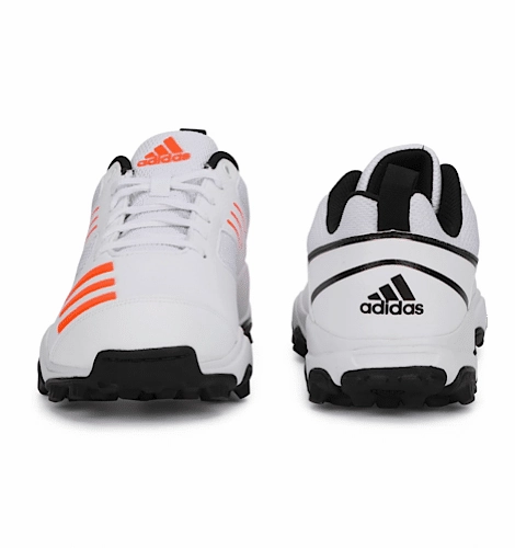 Adidas Crihase White/Orange Cricket Shoes Adidas Bones Shoes