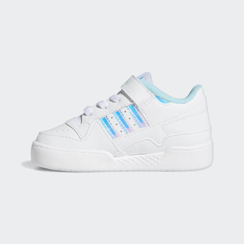 Adidas Indoor Soccer Shoes Laceless Adidas Forum I Iridescent - Cloud White / Pulse Aqua