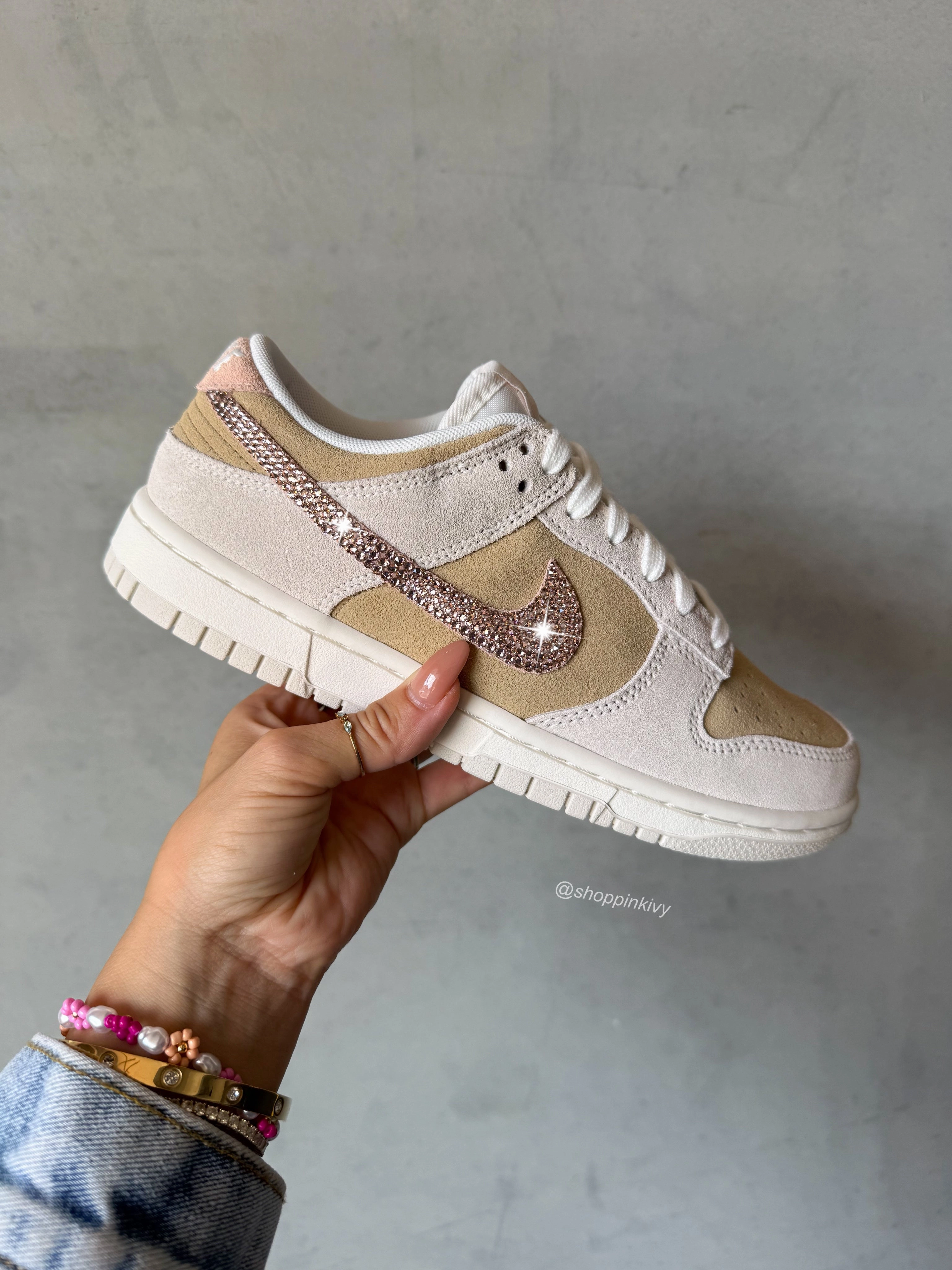 Adidas Holographic Shoes Neutral Sand Pink Swarovski Womens Nike Dunk Shoes