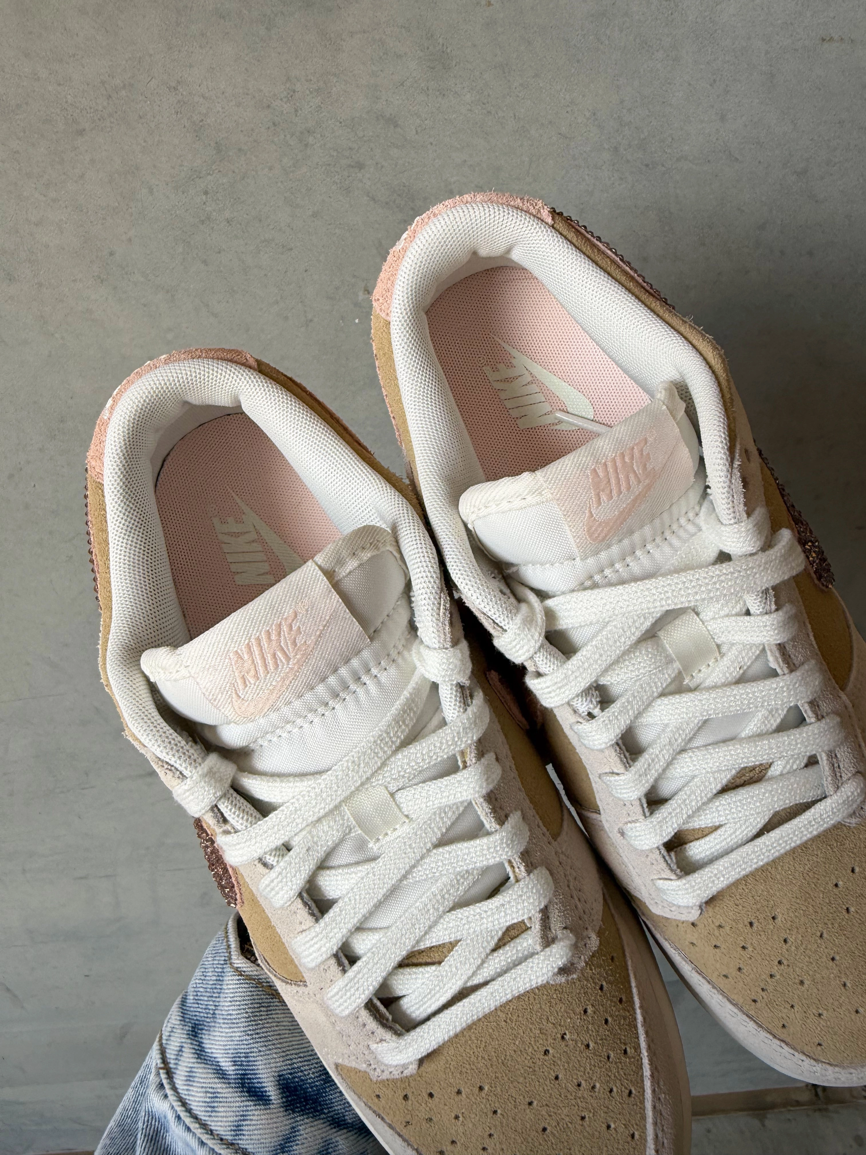 Neutral Sand Pink Swarovski Womens Nike Dunk Shoes Copa Shoes Adidas