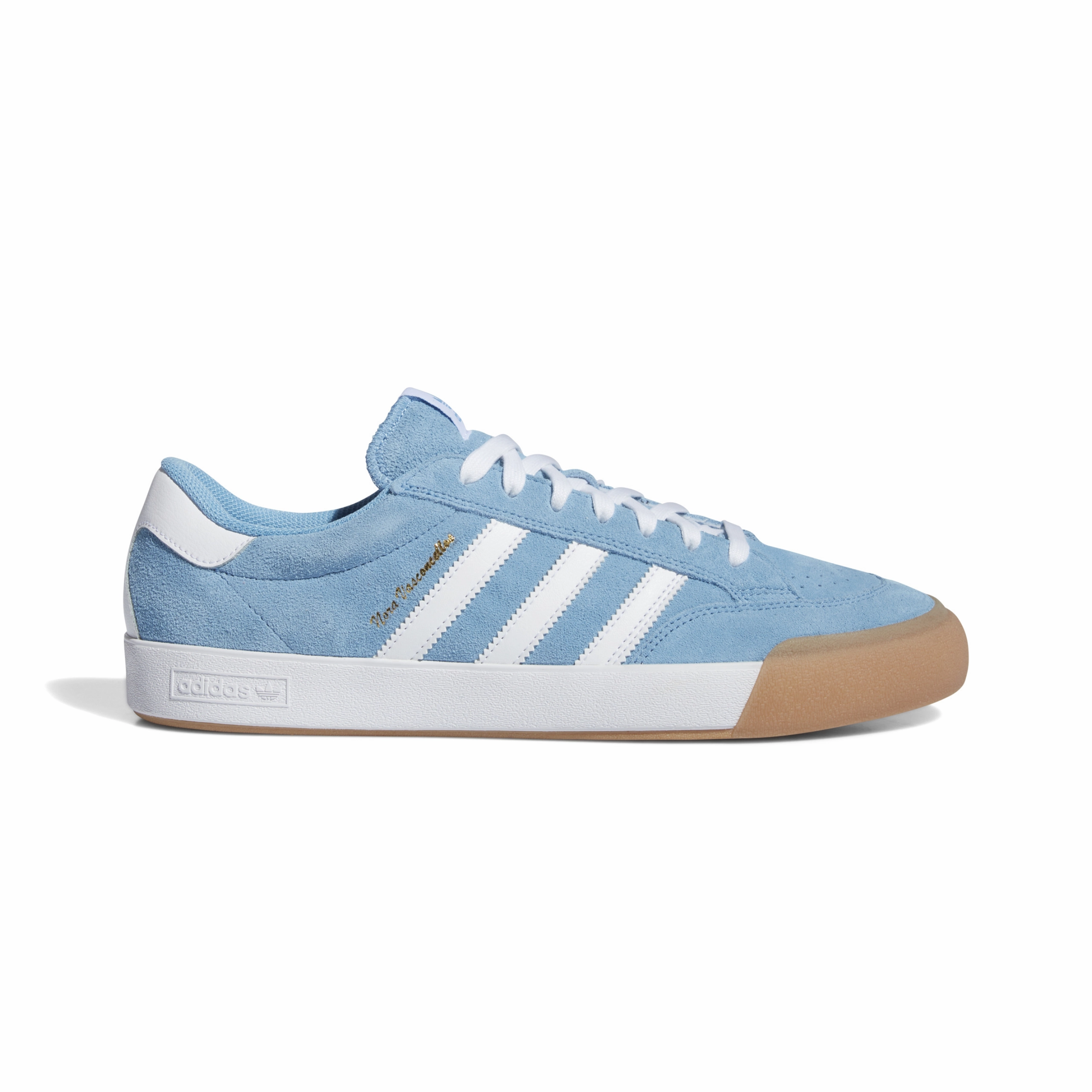 Adidas Nora Shoes - Light Blue / Cloud White / Gum Laceless Adidas Shoes