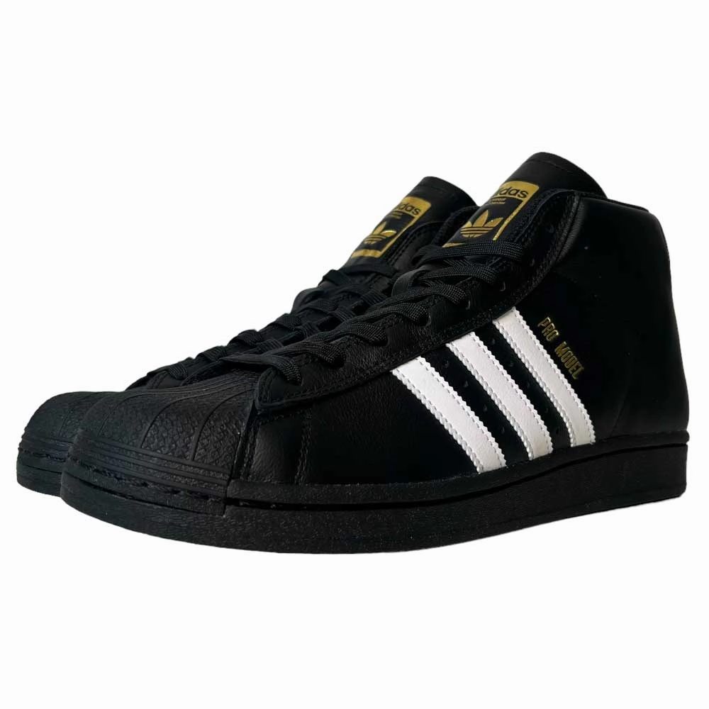Newborn Adidas Shoes Adidas Pro Model ADV Black White Gold Leather Shoes