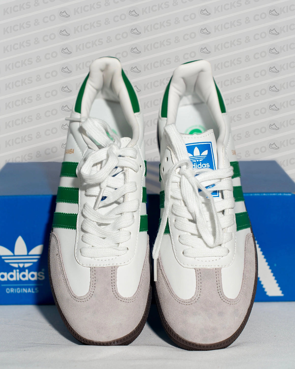 ADIDAS SAMBA VEGAN 'CLOUD WHITE/GREEN-SUPPLIER COLOR' Real Madrid Adidas Shoes