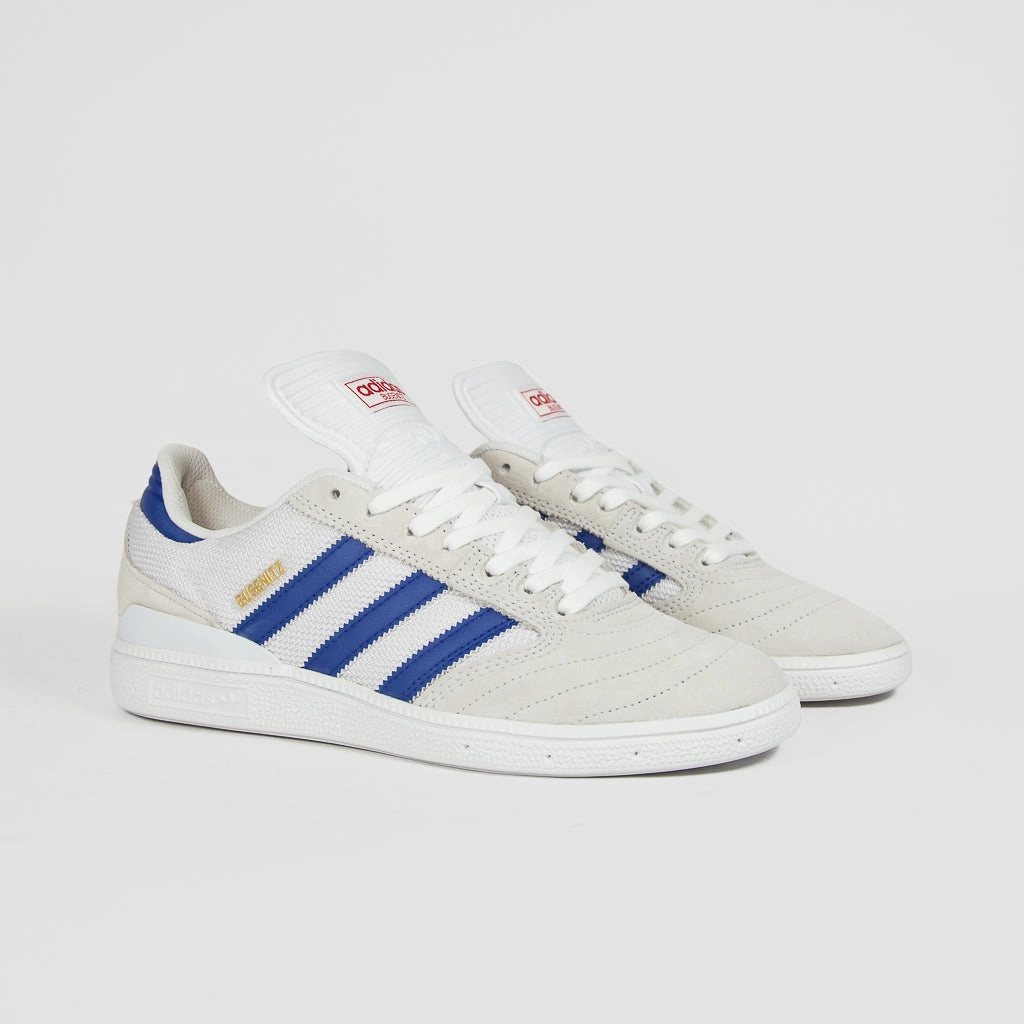 Adidas Skateboarding - Busenitz Shoes - Crystal White / Semi Lucid Blue / Gold Metallic Adidas Shoes Most Popular