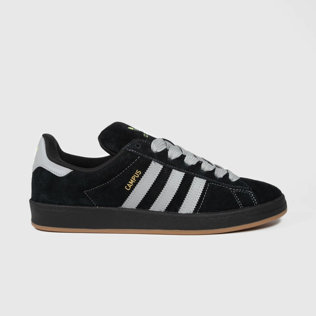 Adidas Skateboarding - Campus 90s ADV Shoes - Core Black / Grey Two / Gold Metallic Casual Skate Shoes