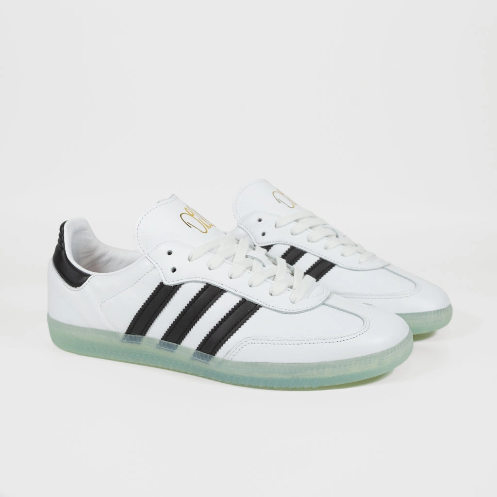 Adidas Shoes Styles Adidas Skateboarding - Dill Samba Shoes - Footwear White / Core Black / Gold Metallic