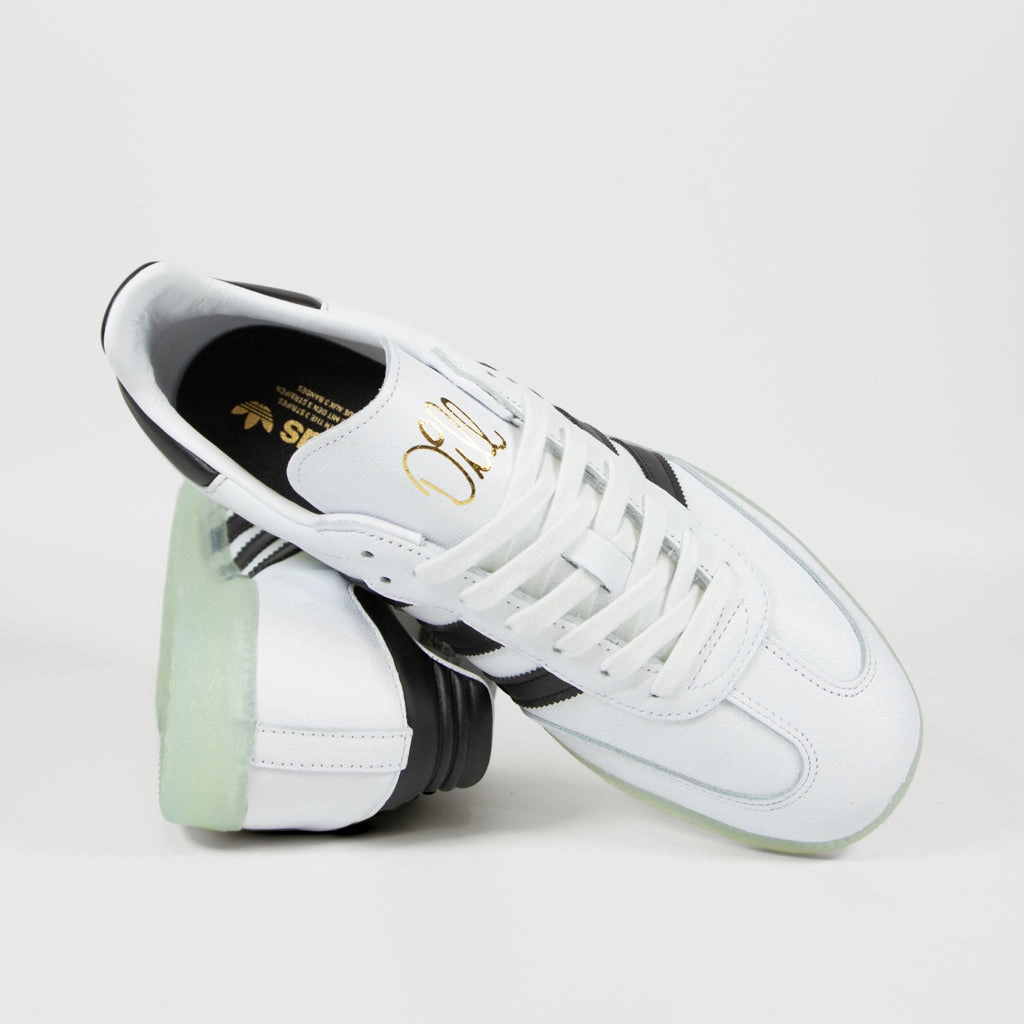 Adidas Skateboarding - Dill Samba Shoes - Footwear White / Core Black / Gold Metallic Personalized Adidas Golf Shoes