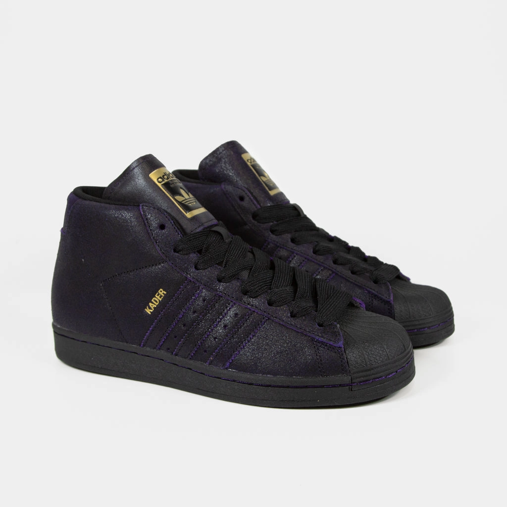 Adidas Boa Shoes Adidas Skateboarding - Kader Pro Model ADV Shoes - Core Black / Core Black / Dark Purple