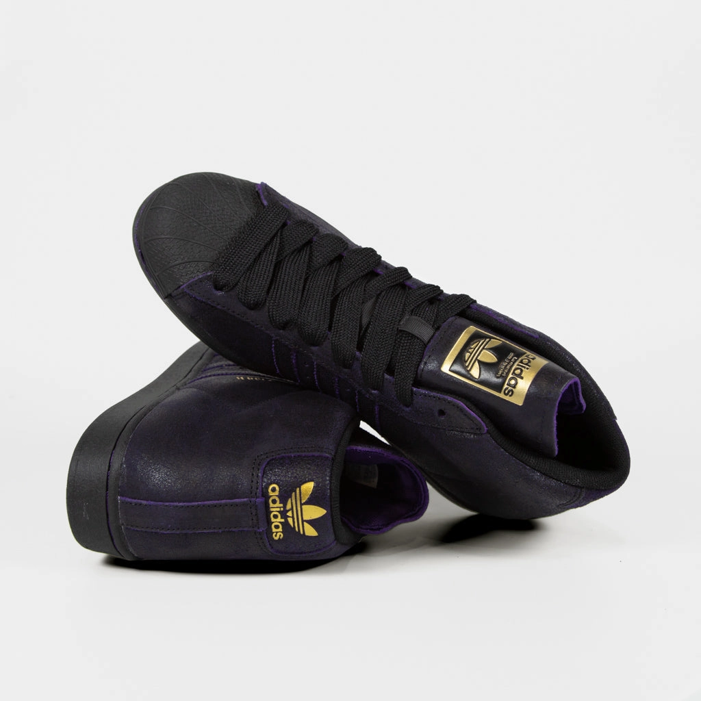 Outlet Shoes Adidas Adidas Skateboarding - Kader Pro Model ADV Shoes - Core Black / Core Black / Dark Purple