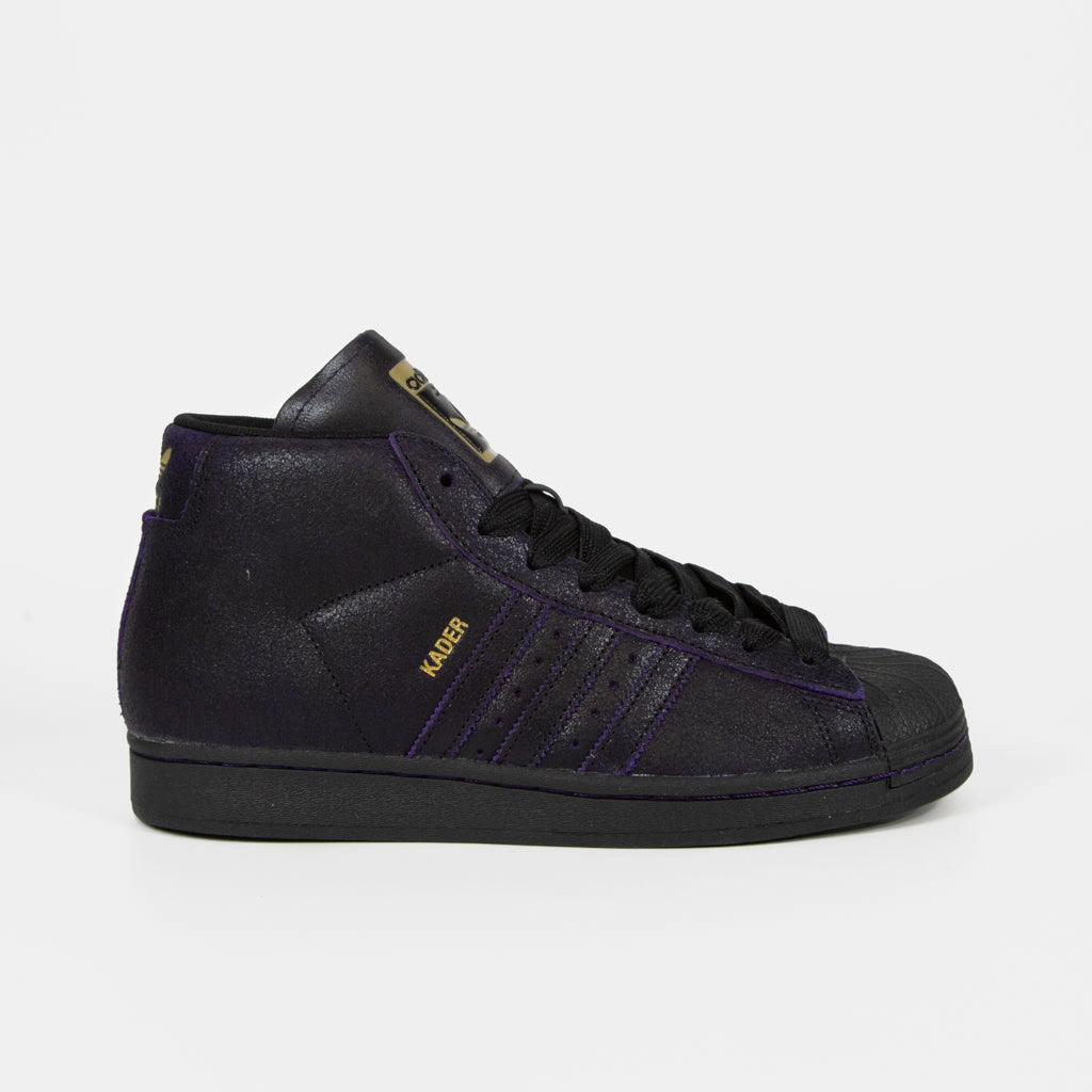 Adidas Skateboarding - Kader Pro Model ADV Shoes - Core Black / Core Black / Dark Purple Pharrell Williams Adidas Shoes