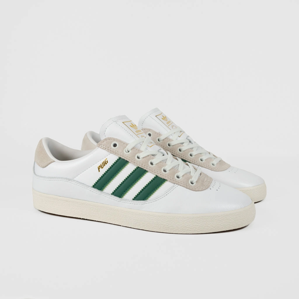Adidas Shoes 2025 Adidas Skateboarding - Puig Indoor Shoes - Footwear White / Dark Green / Chalk White
