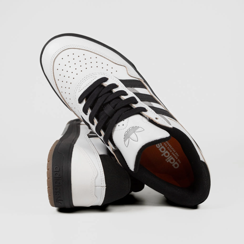 Spikes Running Shoes Adidas Adidas Skateboarding - Tyshawn II Shoes - Crystal White / Core Black / Charcoal Solid Grey