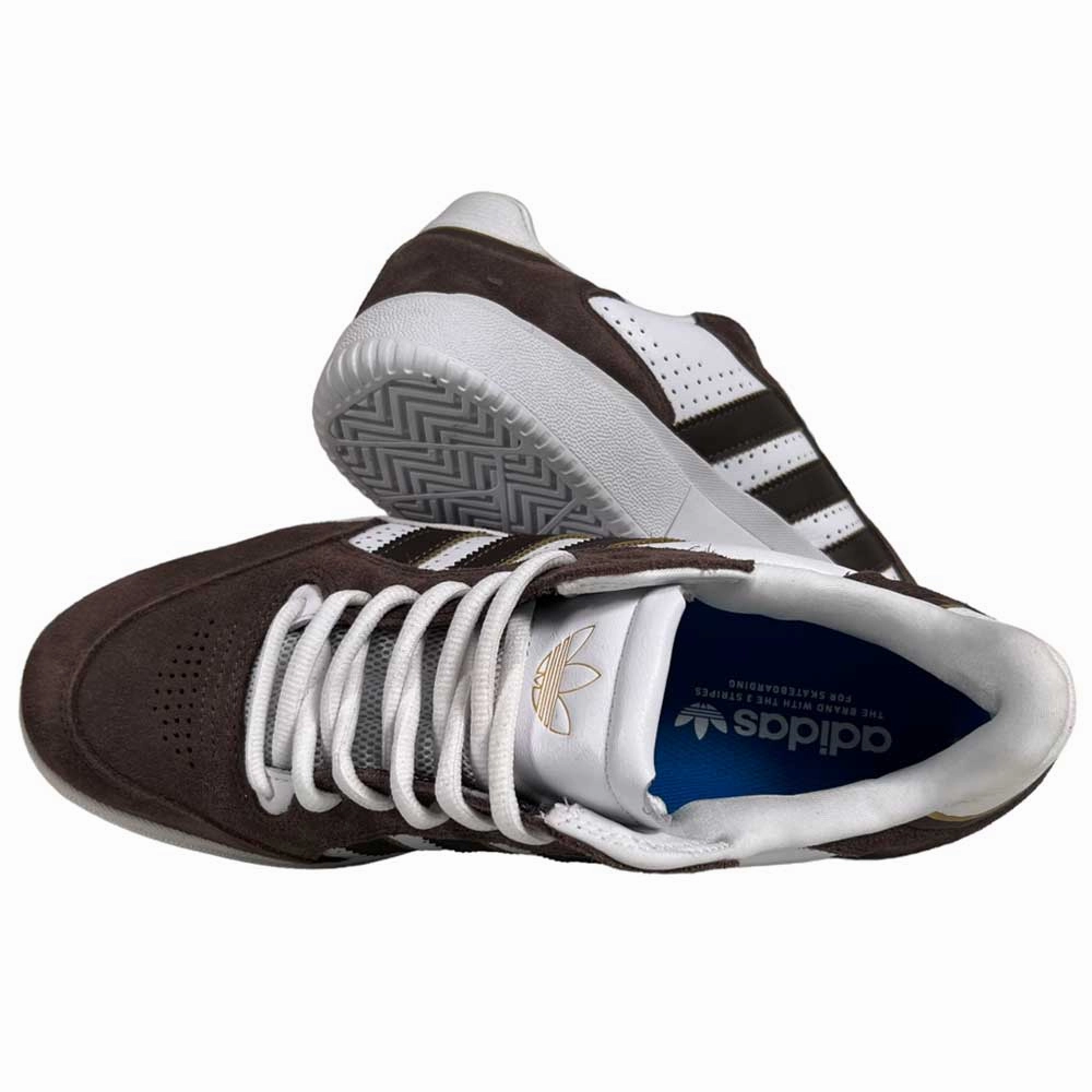Adidas Skateboarding Tyshawn Low Brown White Gold Suede Shoes Adidas Shoes Logo