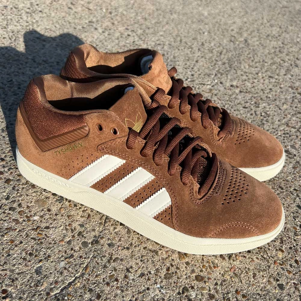 Adidas Arthur Ashe Shoes Adidas Skateboarding Tyshawn Preburn White Gold Suede Shoes