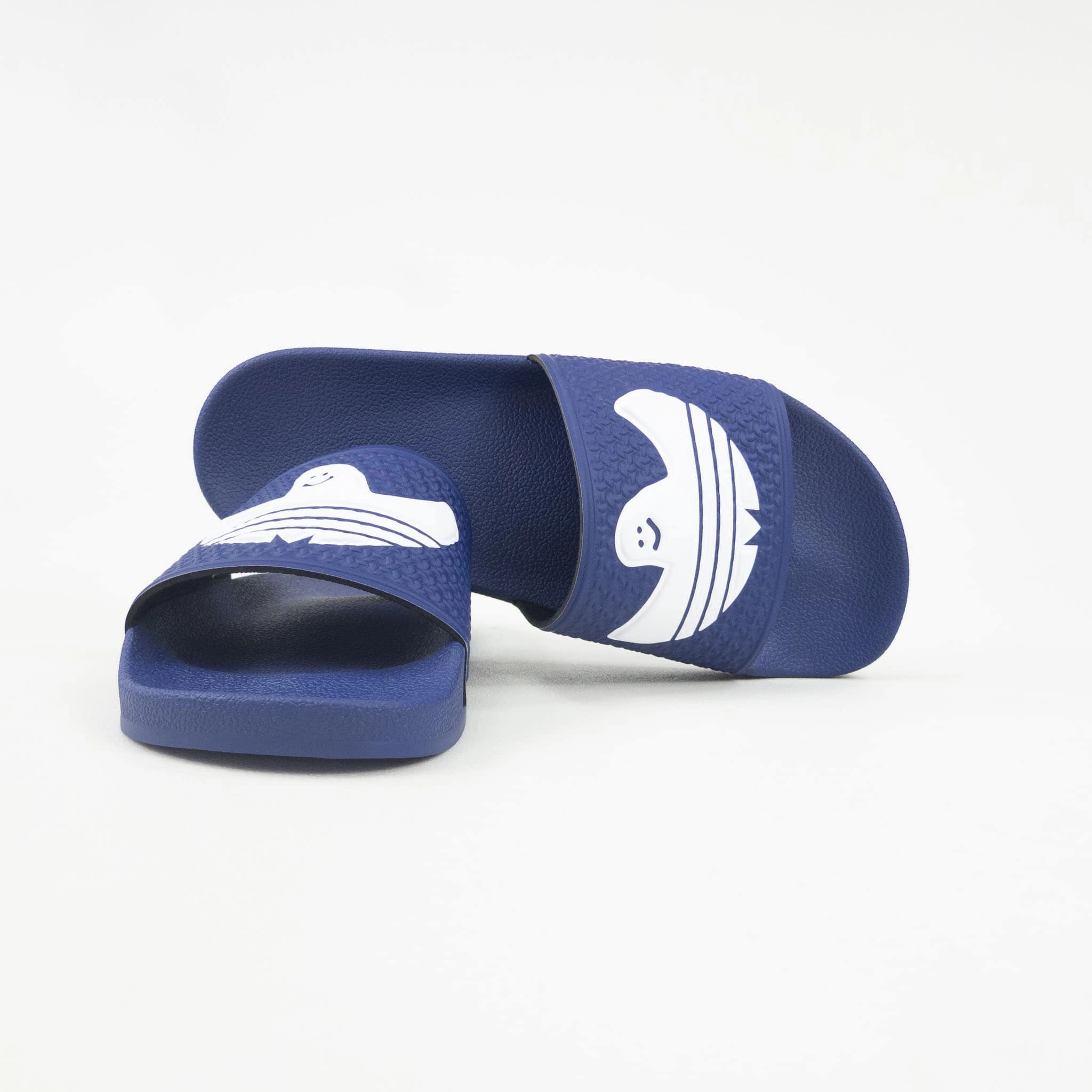 Adidas Shmoofoil Slides - Blue/White/White Size 15 Shoes Adidas