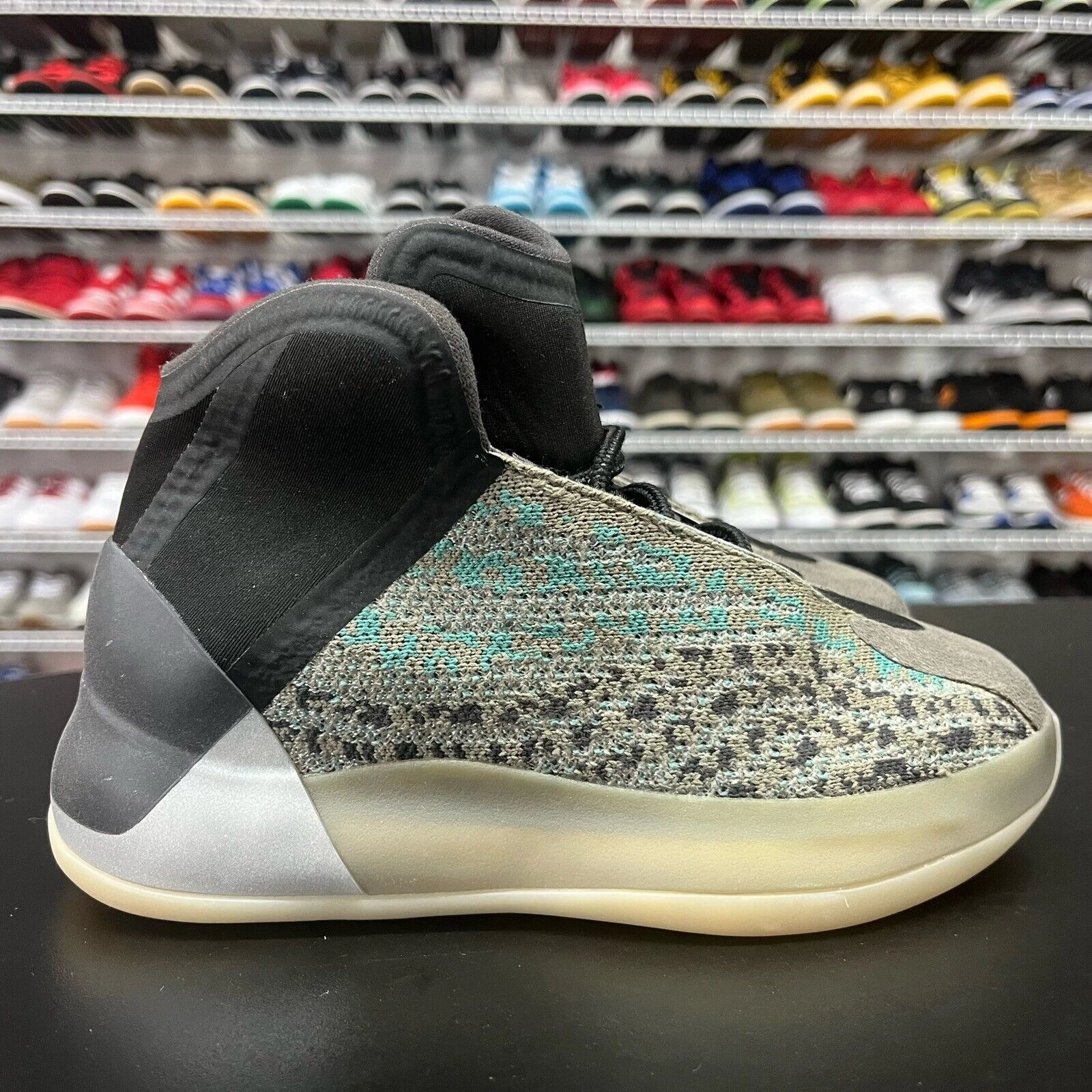 High Top Waterproof Sneakers Adidas Yeezy YZY QNTM Quantum Kids Teal Blue G58865 Size 13.5K