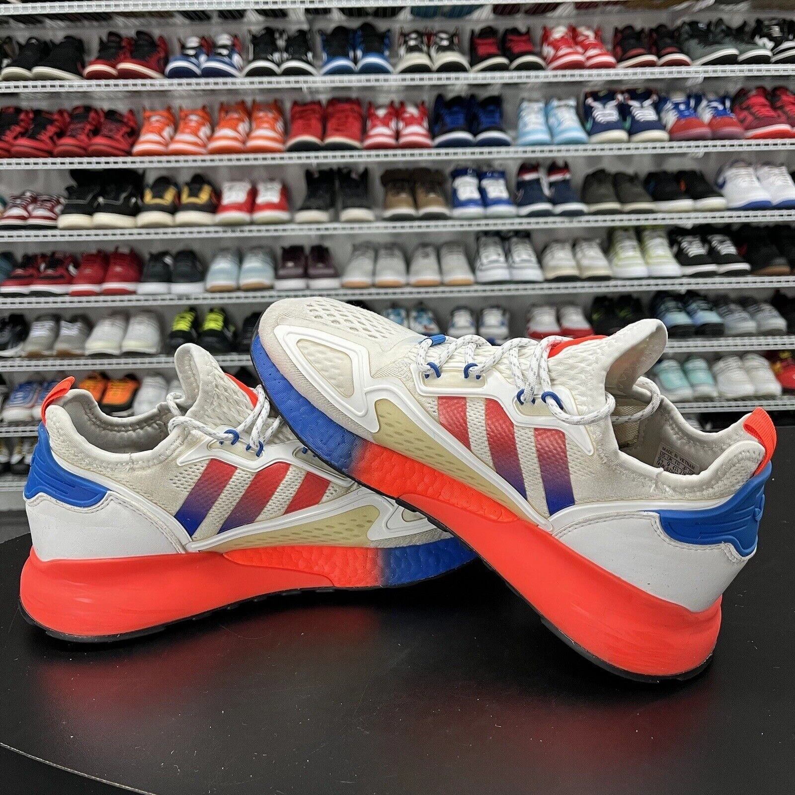 Adidas ZX 2K Boost (FV9996) "Cloud White/Solar Red/Blue" Men's Size 9.5 Gilbert Arenas Shoes Adidas