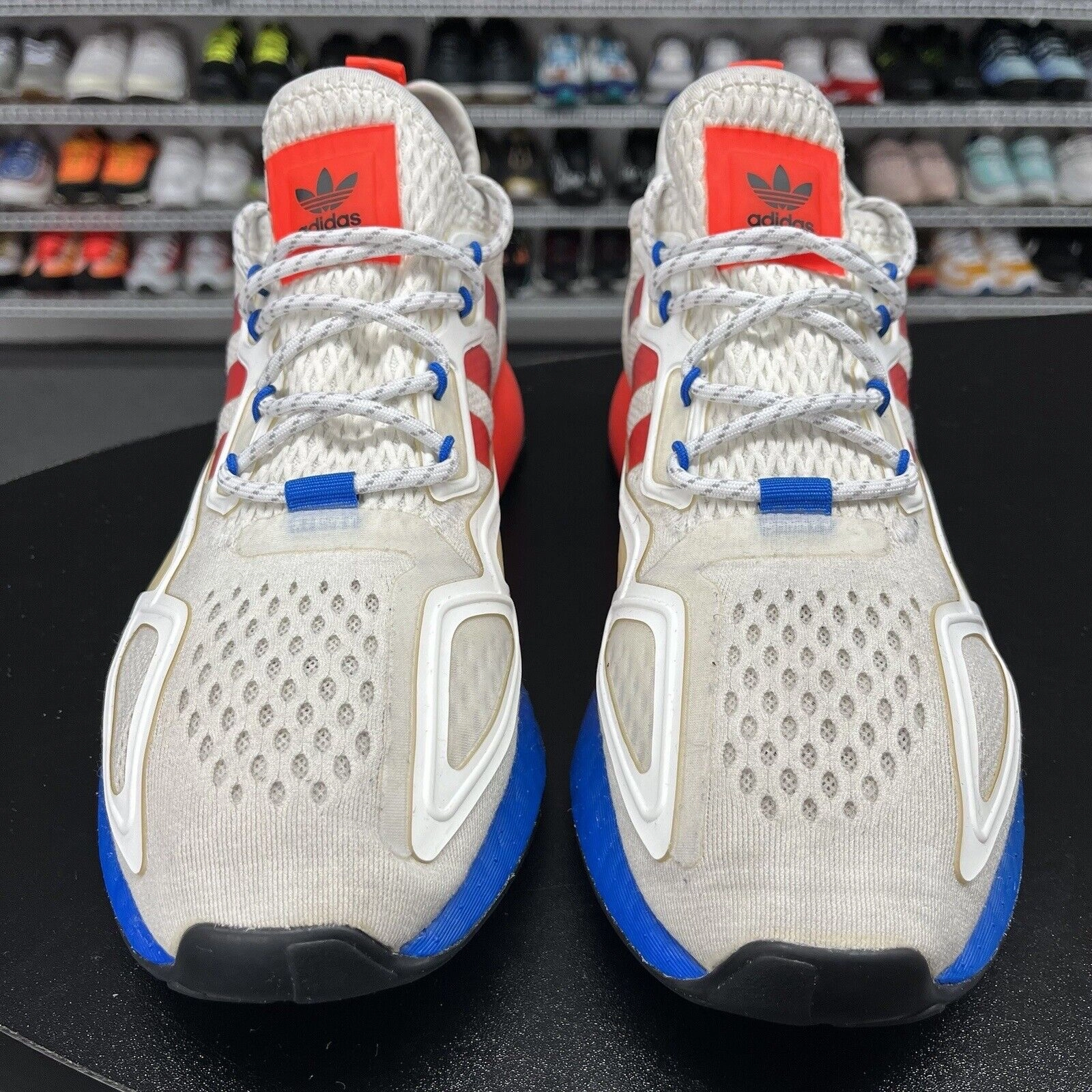 Adidas ZX 2K Boost (FV9996) "Cloud White/Solar Red/Blue" Men's Size 9.5 Terry Fox Adidas Shoes 40th Anniversary
