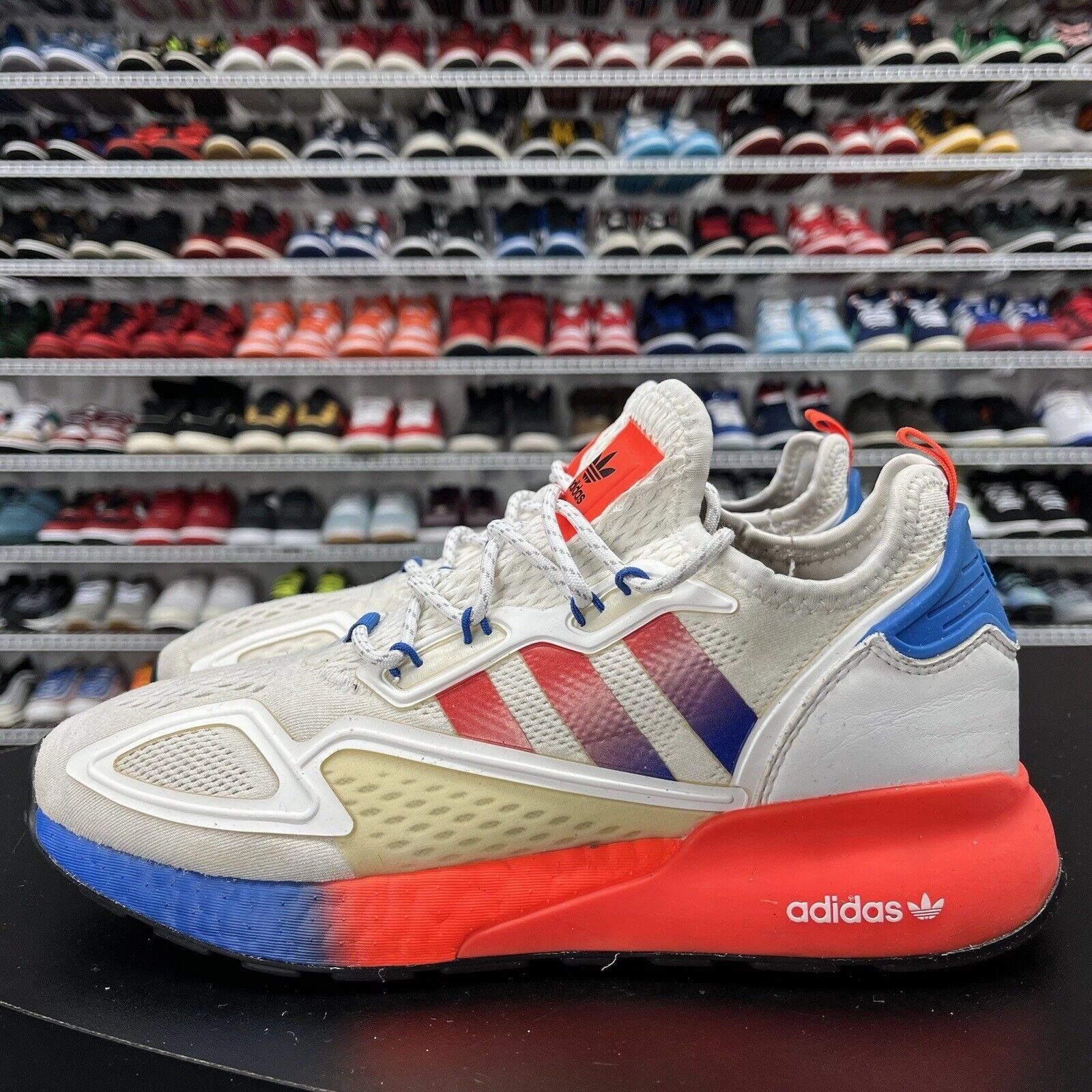 Adidas ZX 2K Boost (FV9996) "Cloud White/Solar Red/Blue" Men's Size 9.5 Adidas Runfalcon 3 Cloudfoam Low Running Shoes