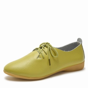 Skate Shoes Half Cab dobeyping 2018 New Women Shoes Genuine Leather Women's Shoe Lace-Up Female Flats Pointed Toe Woman Oxfords Large Size 35-44