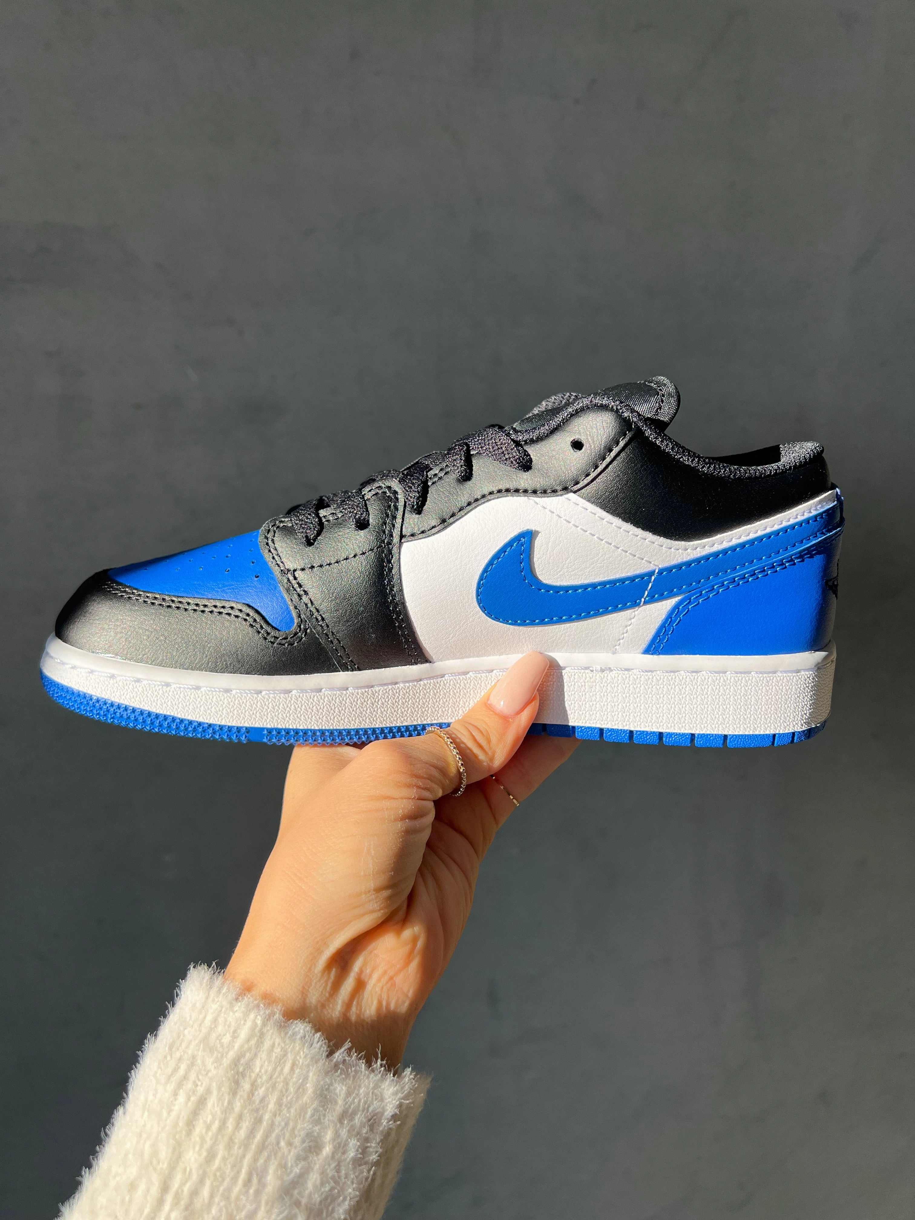 Blue Swarovski Womens Air Jordan Retro 1 Low Shoes