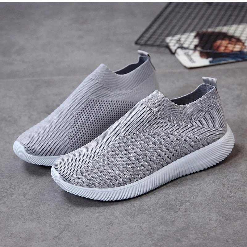 Air Mesh Soft Female Knitted Vulcanized Shoes