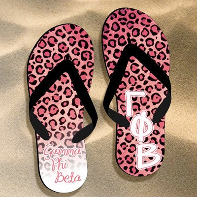 Best Flip Flops For Your Feet Gamma Phi Beta Cheetah Print Flip Flops - SBL100 - SUB