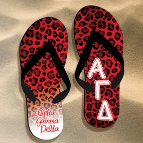 Flip Flops Polka Dot Alpha Gamma Delta Cheetah Print Flip Flop - SBL100 - SUB