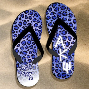 Rossi Flip Flops Alpha Kappa Psi Cheetah Print Flip Flops - SBL100 - SUB