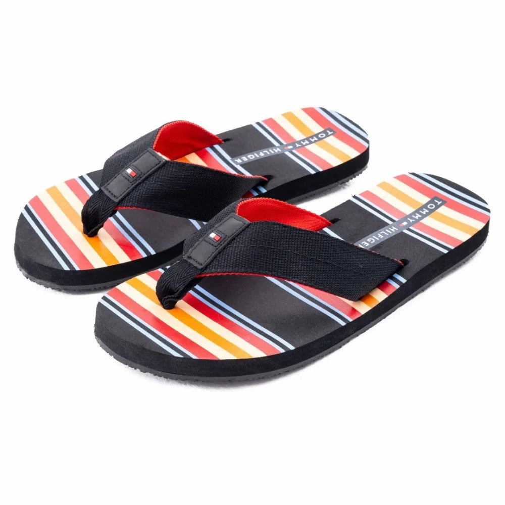 Arizona Sandals Tommy Hilfiger Flag Logo Flip Flop Men - BLKMLT