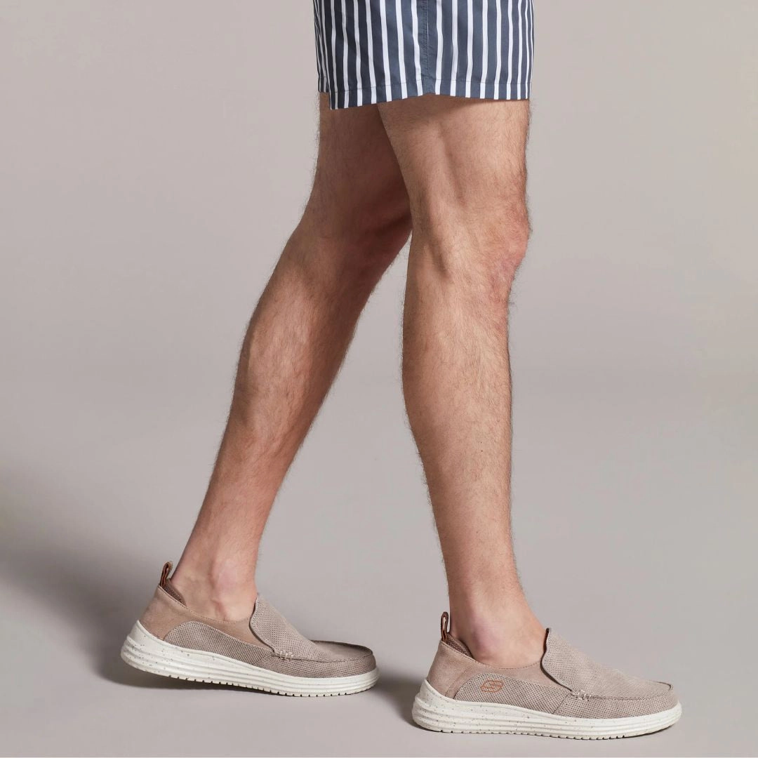 SKECHERS Proven Renco Canvas Slip-on Men 204568-BEG Best Casual Shoes Under 200