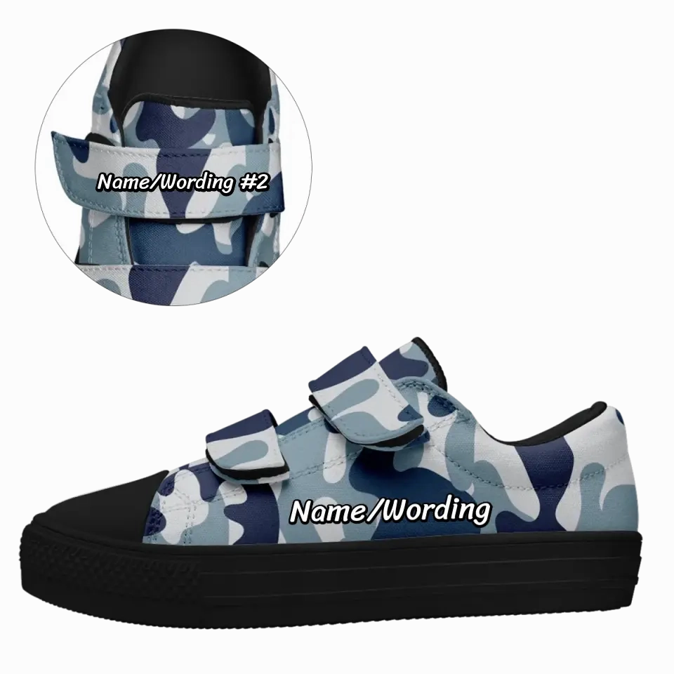 Corporate personalized gifts, company gift ideas for customers Personalized Back to School Sneakers , Velcro Low-Top Canvas Shoes for kids,Toddler Unisex shoes, KW2026-23020056 Sneakers Memory Foam