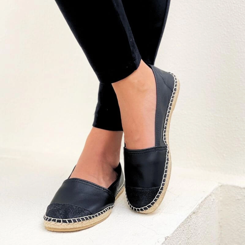 Chloe Glyn Espadrilles Classic Espadrille in Midnight Glitter