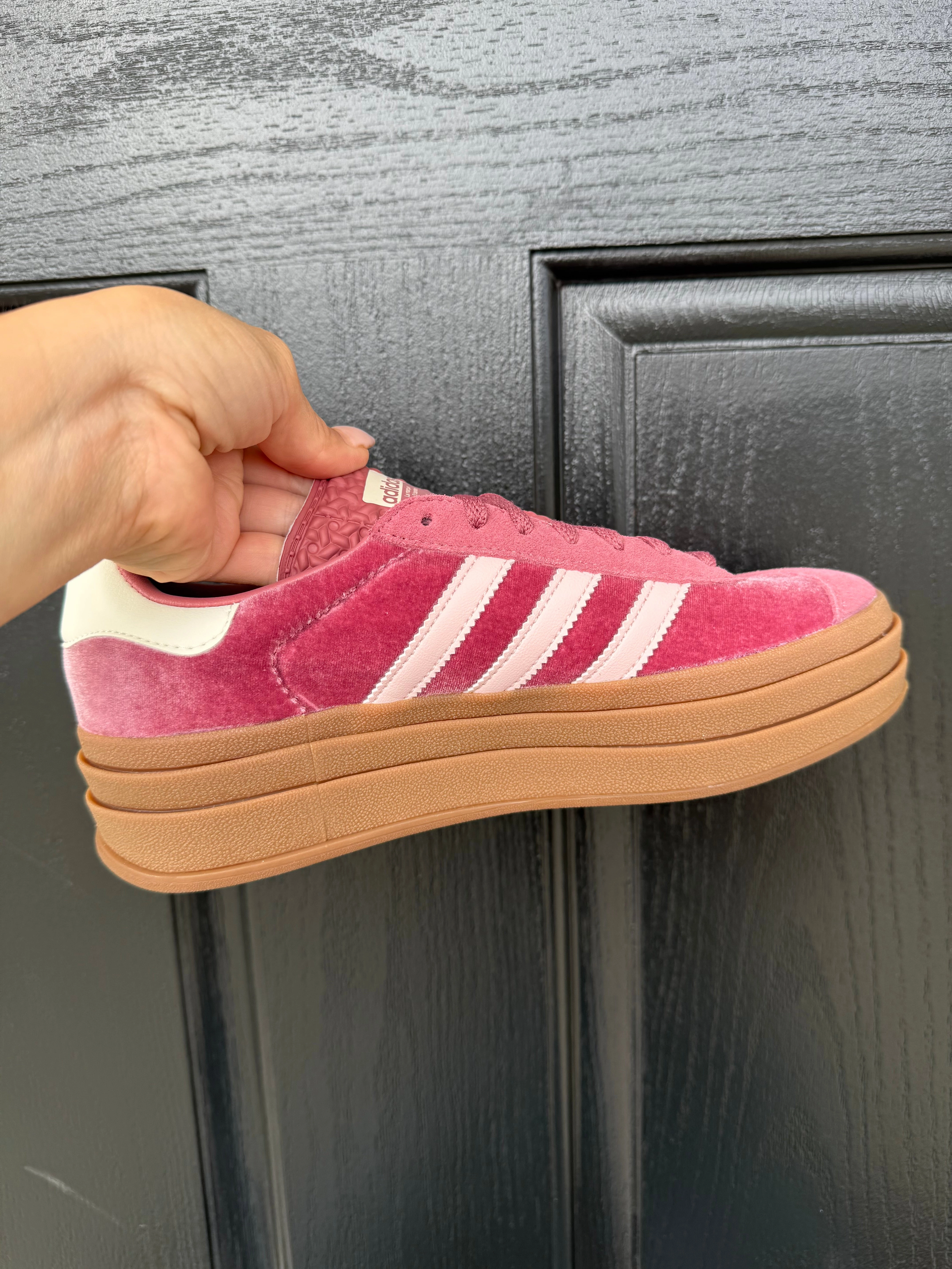 Blush Velvet Gazelle Bold Swarovski Adidas Platform Adidas Running Shoes Unique Design Features