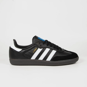 Adidas Samba Soccer Shoe Adidas Skateboarding - Samba ADV Shoes - Core Black / Footwear White / Gold Metallic