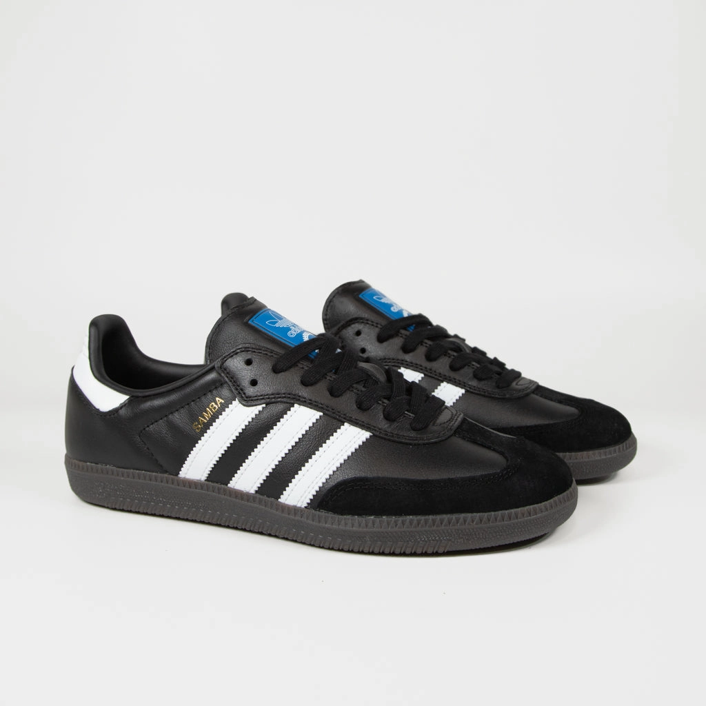 Adidas Skateboarding - Samba ADV Shoes - Core Black / Footwear White / Gold Metallic Adidas Swift Running Shoes