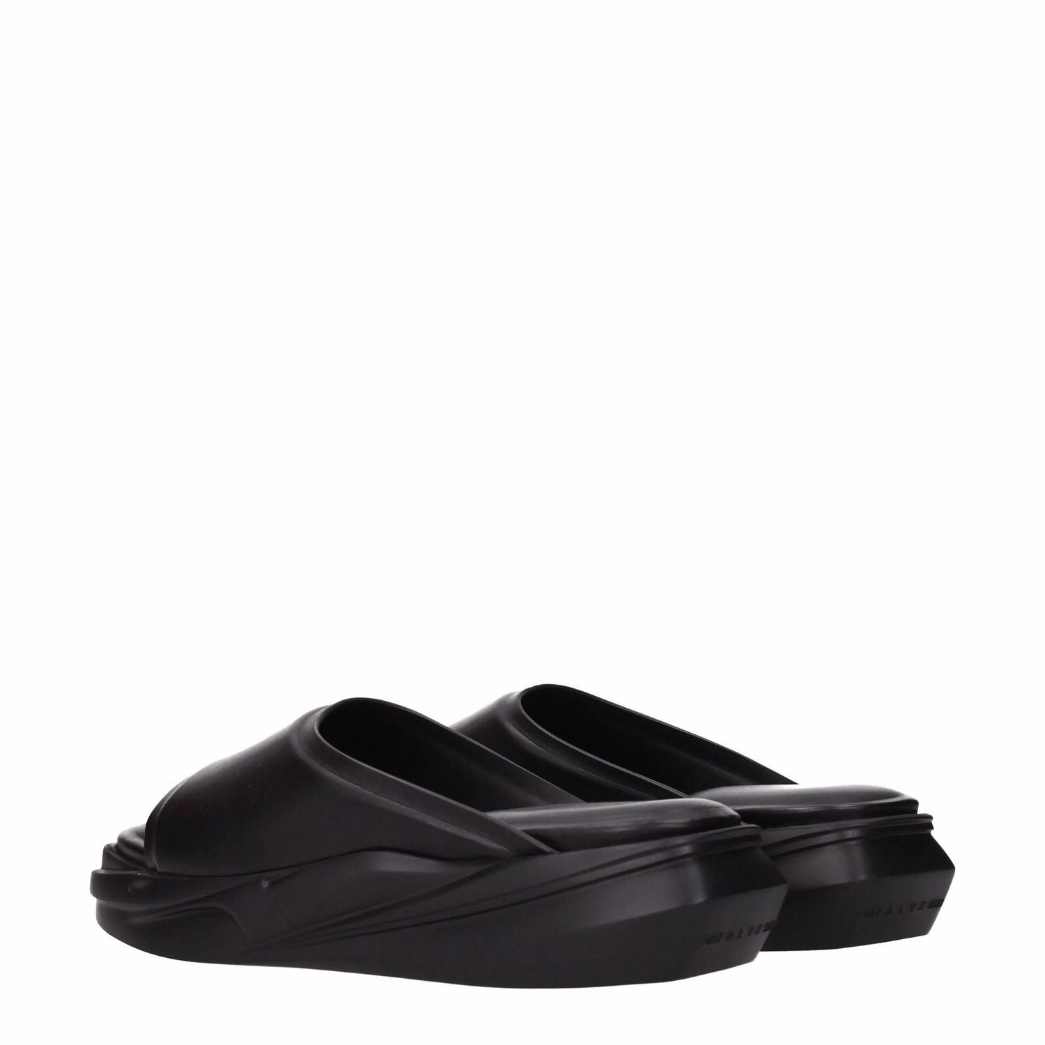 J Slides Sandals Alyx Black Leather Slippers