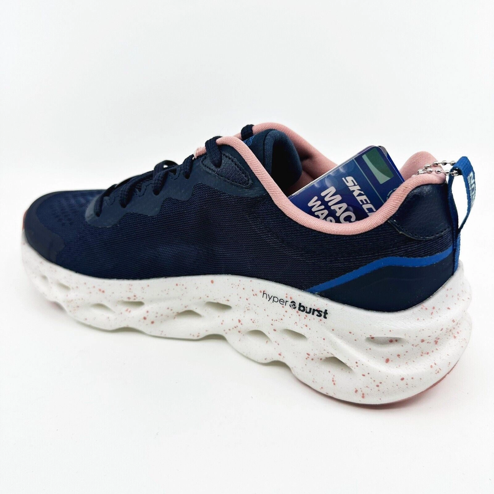 Skechers Go Run Swirl Tech Outbreak Navy Pink Womens Athletic Running Shoes Kayano Running Shoes