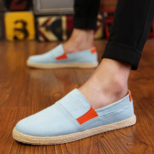 Air Jordan Retro 1 High Og Casual Shoes OUDINIAO Slip On Espadrilles For Men Loafers Mens Shoes Casual Male Breathable Canvas Shoes Men Fashion 2019 Soft Jute Wrapped