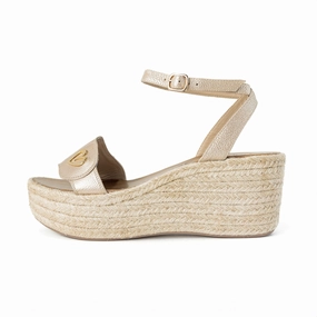 Size 5 Espadrille Wedges Amy Gold Espadrilles - Low High