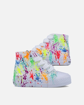 Mesh Shoes Waterproof Neon Splatters Hand Painted Shoes