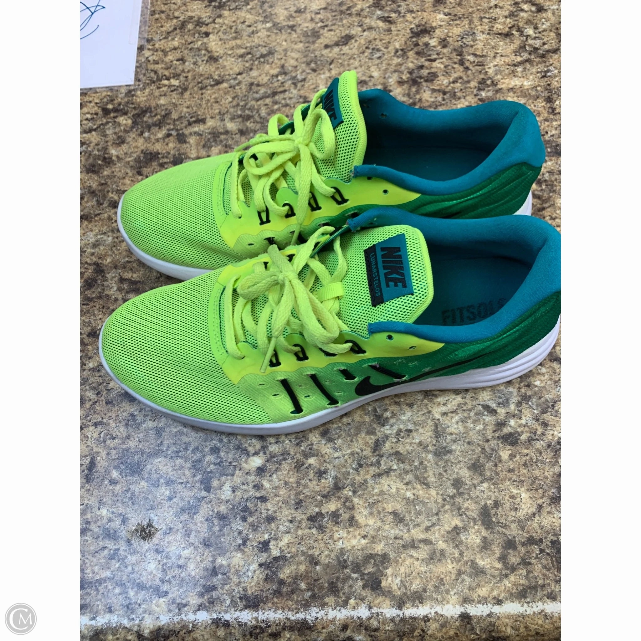 Shoes Athletic By Nike In Green & Yellow, Size: 8.5 Asics Gel Venture 6 Mx Running Shoes