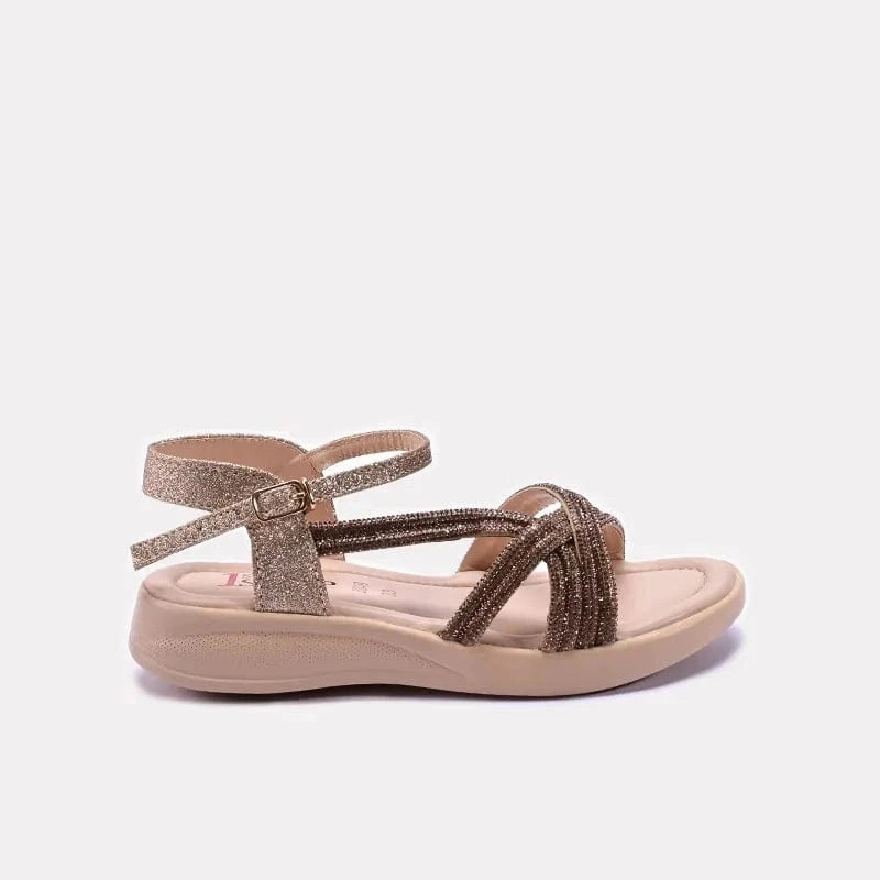Baby Girls Gold Casual Sandals 0720916 Kuru Shoes