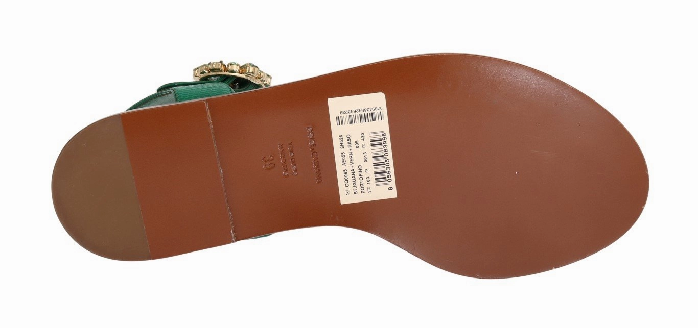 Open Back Flat Shoes Banana Leafs Crystal Flats Sandals