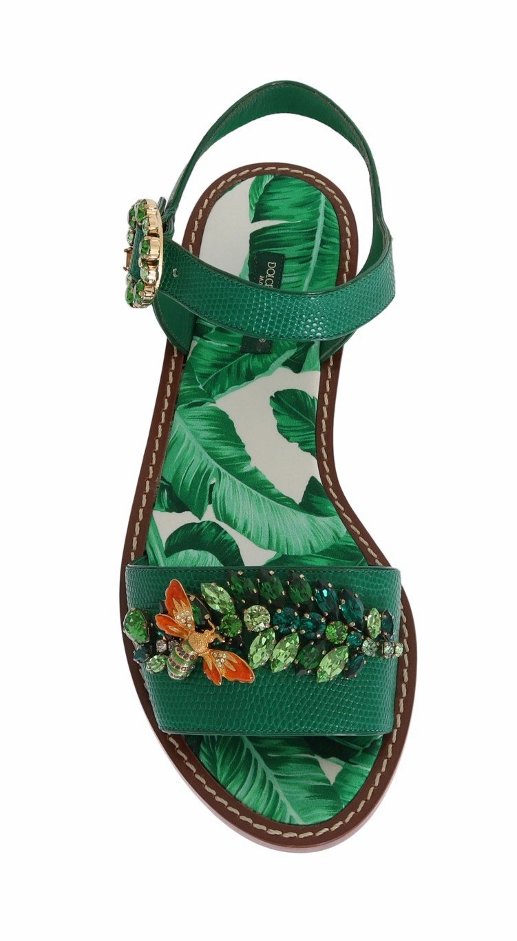 Shoes And Boots Banana Leafs Crystal Flats Sandals