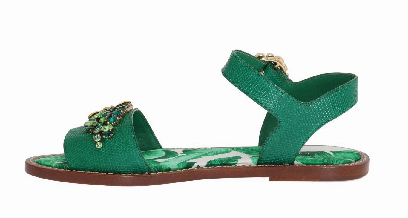 Banana Leafs Crystal Flats Sandals Cherry Flats Shoes