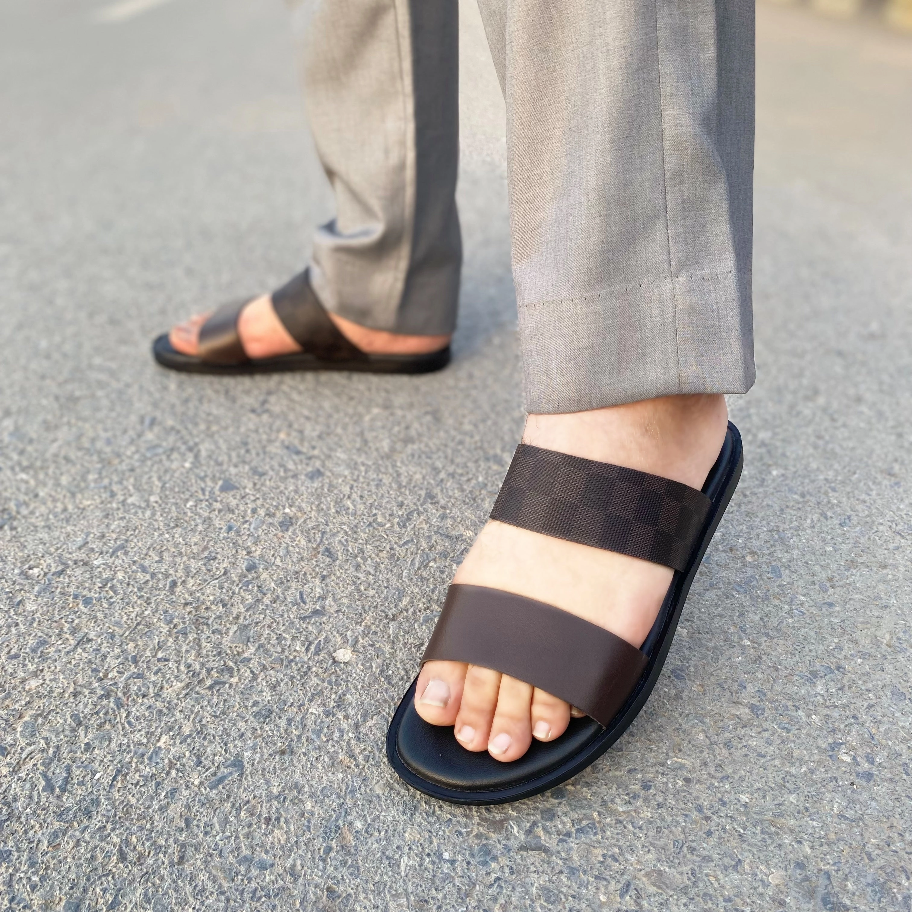 LS Handmade Checkered Srap Chappal LS-136 Slippers Frozen