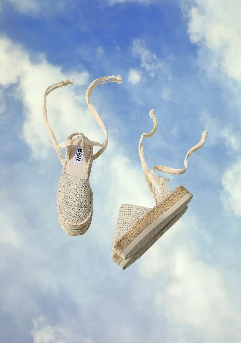 Beige jutte and raffia alpargatas Heeled Platform Espadrilles