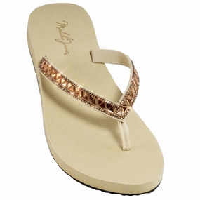 Gypsylove Flip Flops Bel Air Pharoh Nude with Gold Crystal Strap